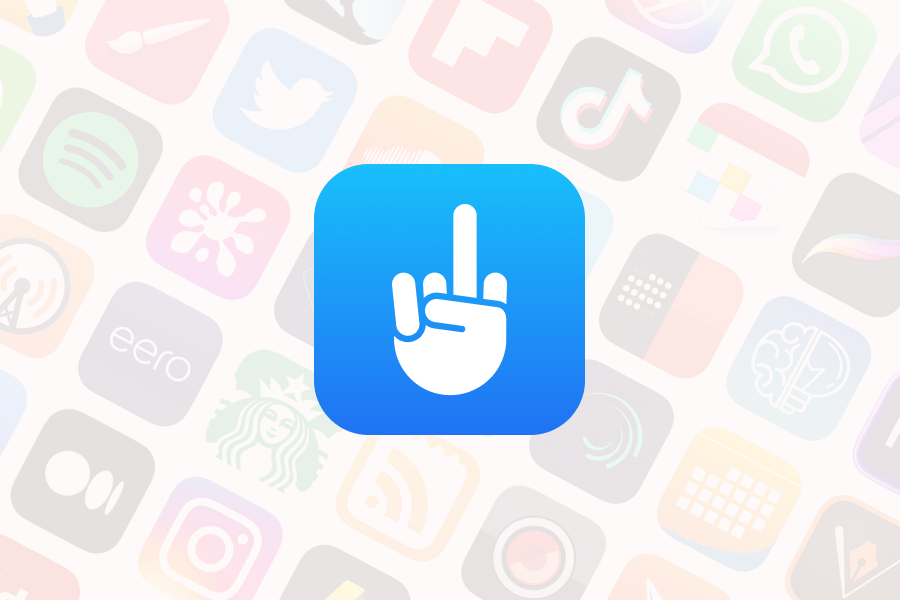 App Store-logo, maar met een uitgestoken middelvinger.