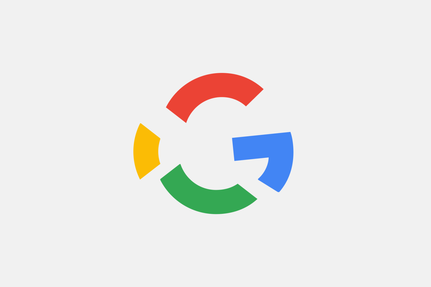 De 'G' van Google, in stukken.