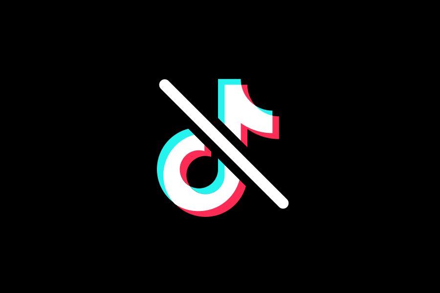 TikTok-logo, maar op 'mute'