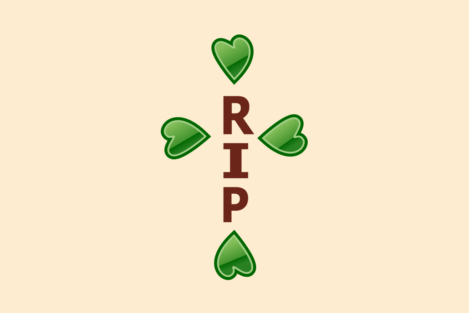 4chan-logo, in een kruisteken, met het opschrift 'RIP'.