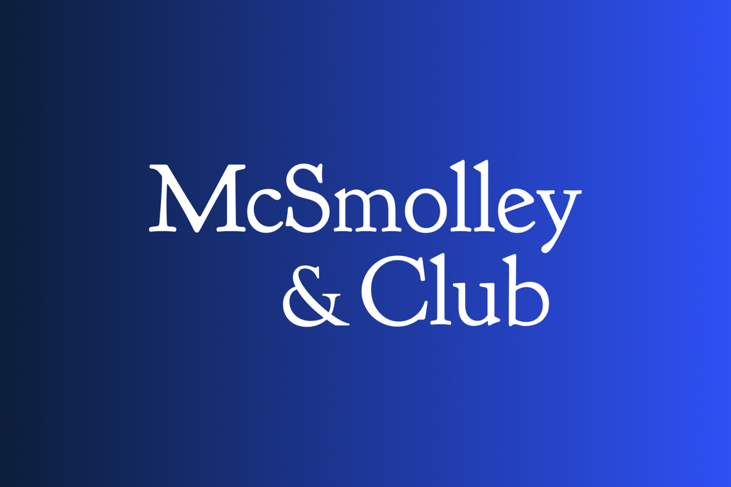 Logo van McKinsey & Company, maar er staat 'McSmolley & Club'
