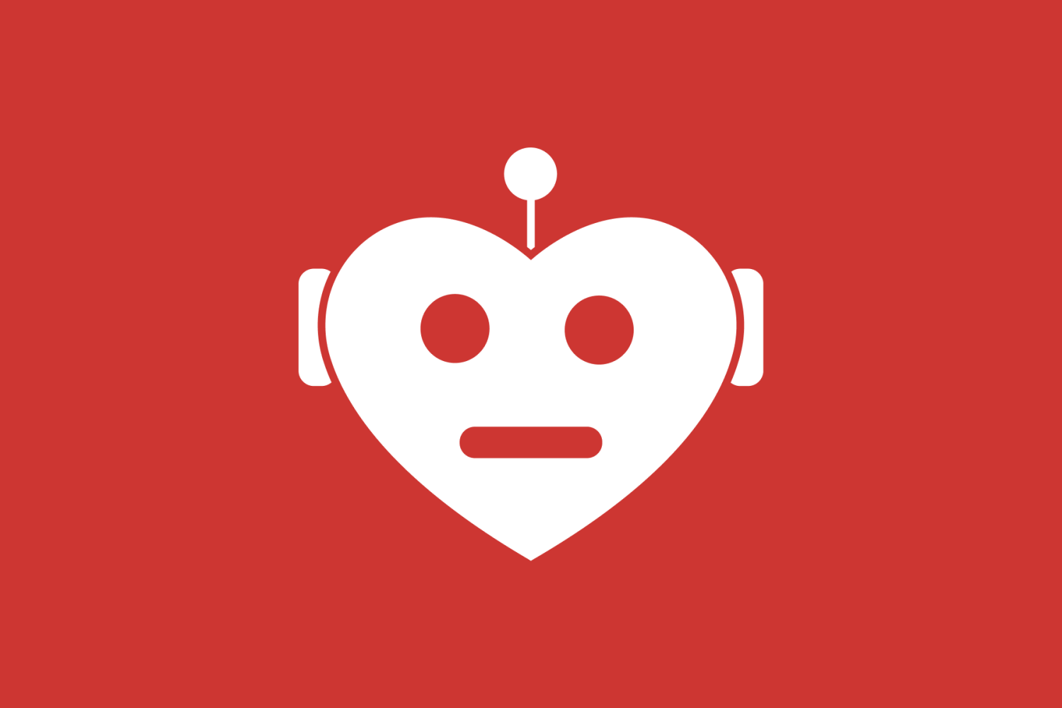 Robot-icoon met een hartvormig hoofd.