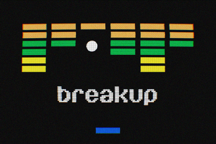 Atari-game Breakout, maar er staat Breakup.