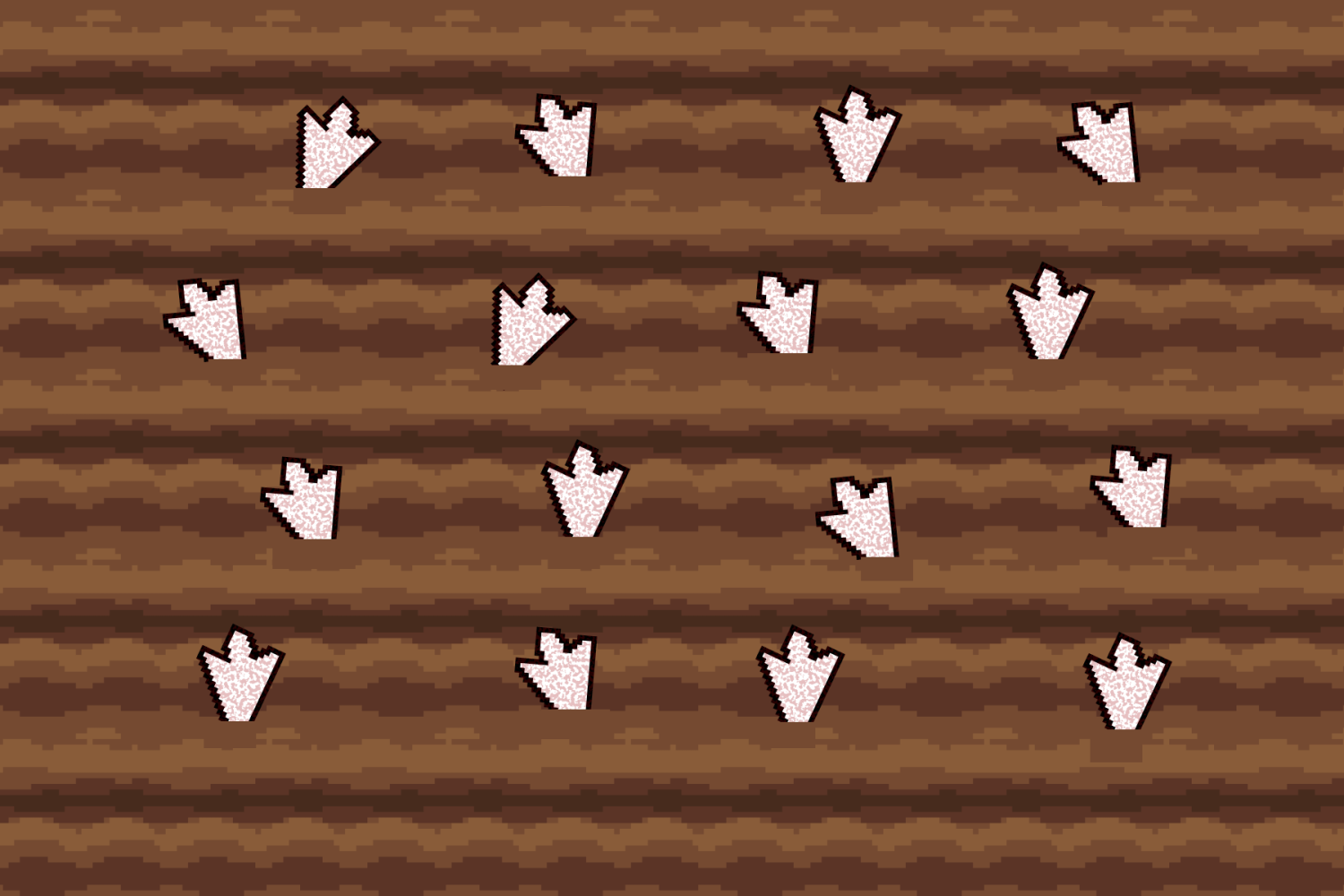 Een veld uit FarmVille, maar met cursors die uit de grond schieten.
