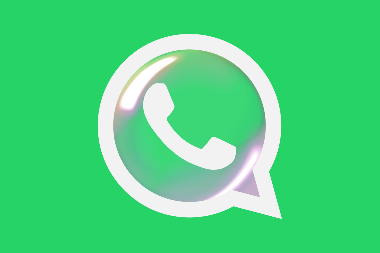 Het WhatsApp-logo in een zeepbel.