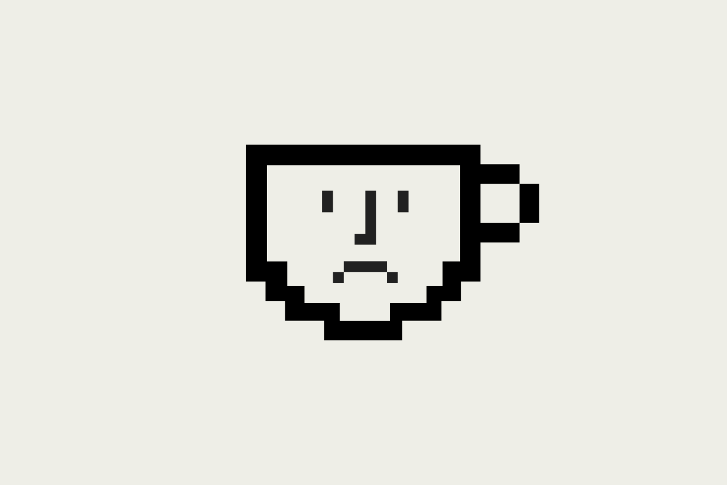Een OG Macintosh-icoon van een theepot, maar met een triest gezicht.