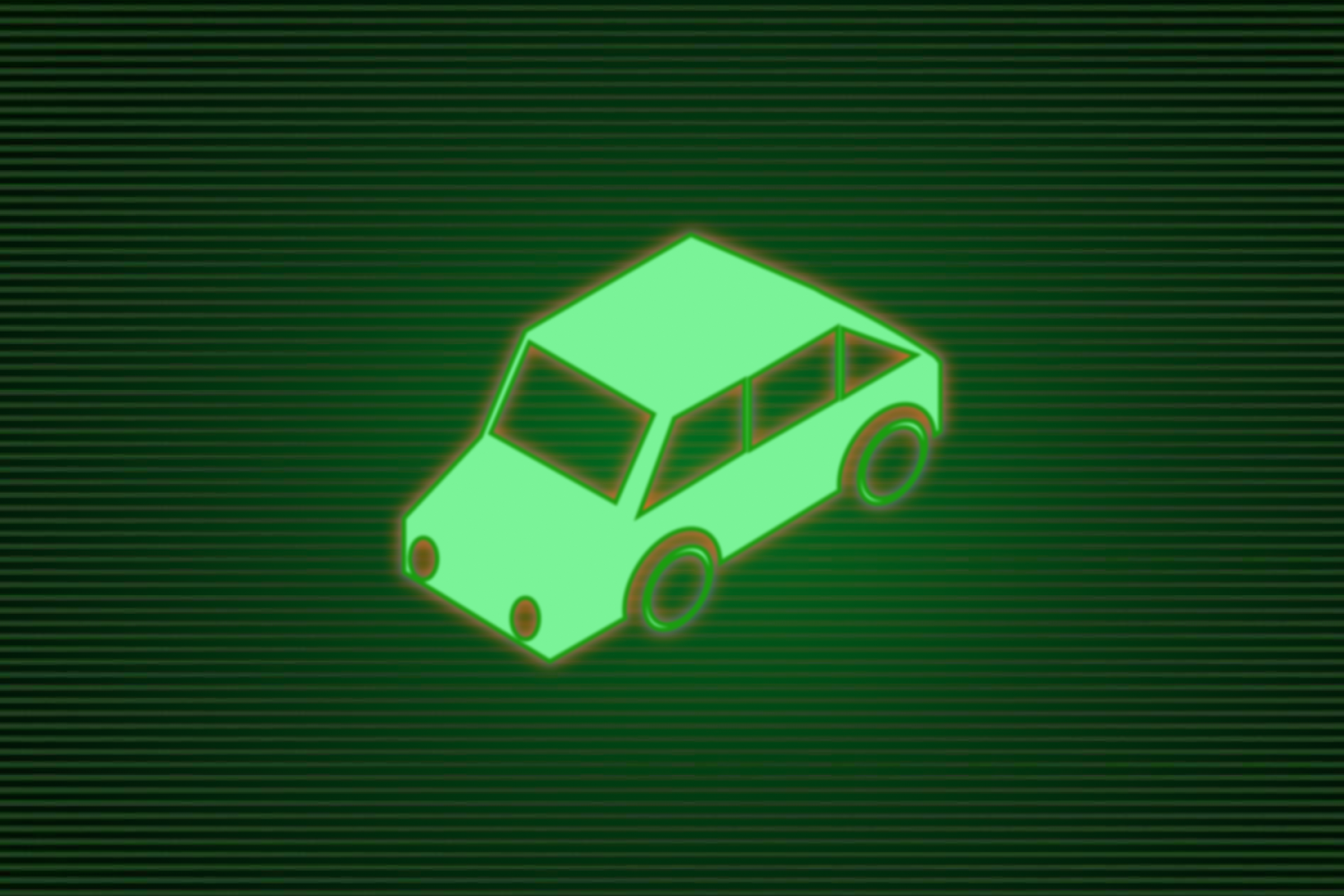 Een hologram van een auto.