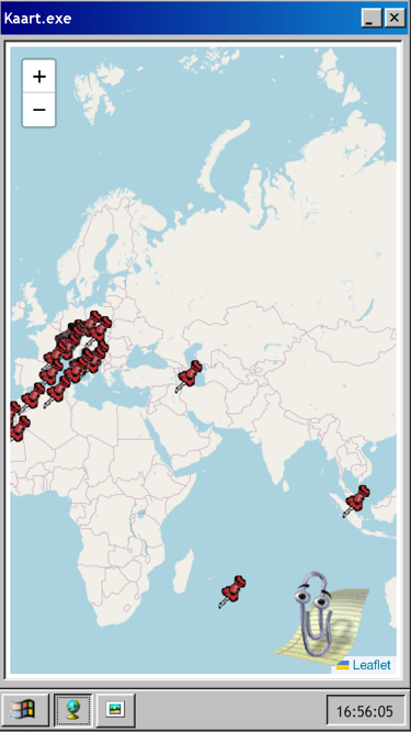 Een screenshot van de wereldkaart op Computer Club World