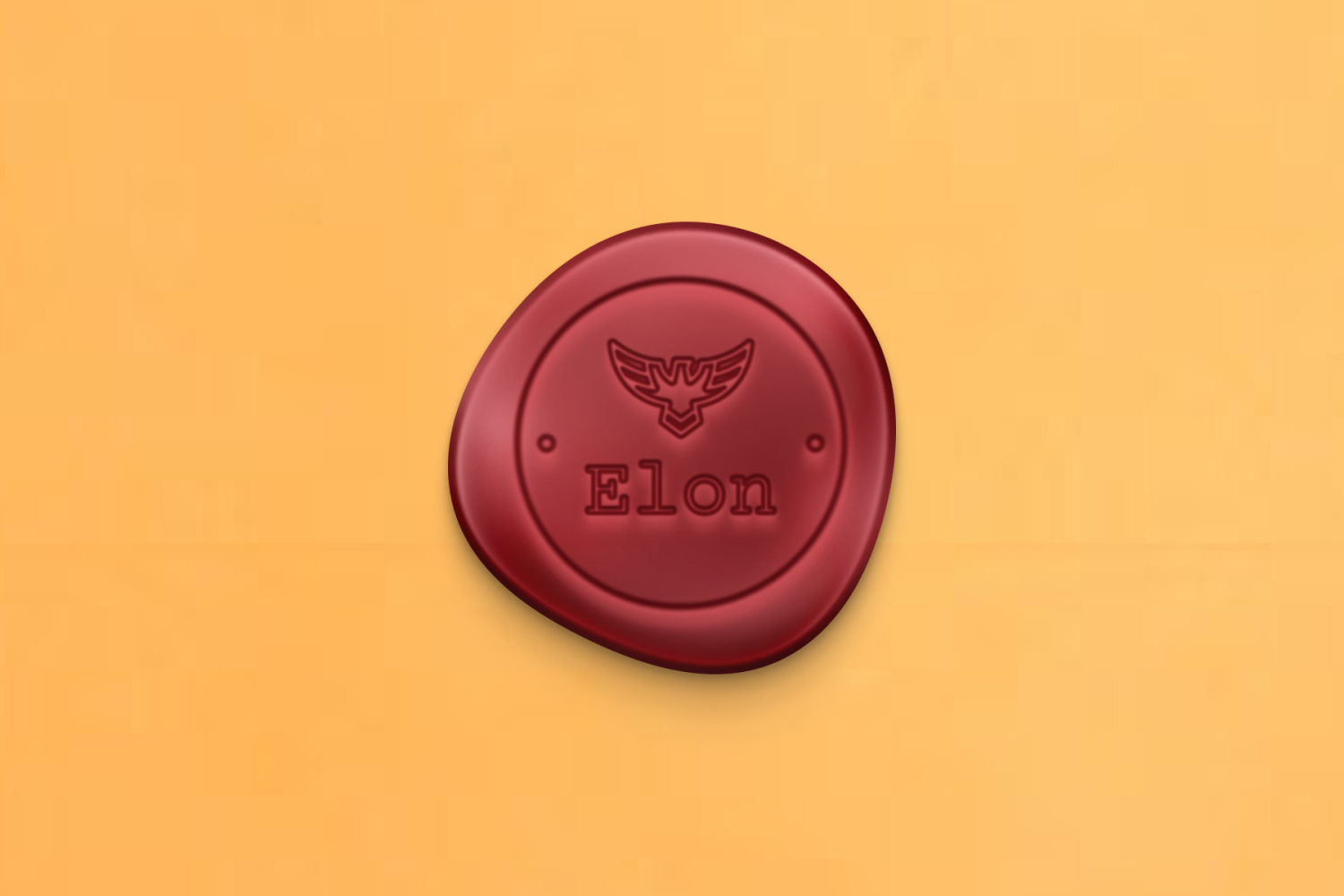 Een stempel met daarop een arend en 'Elon'.