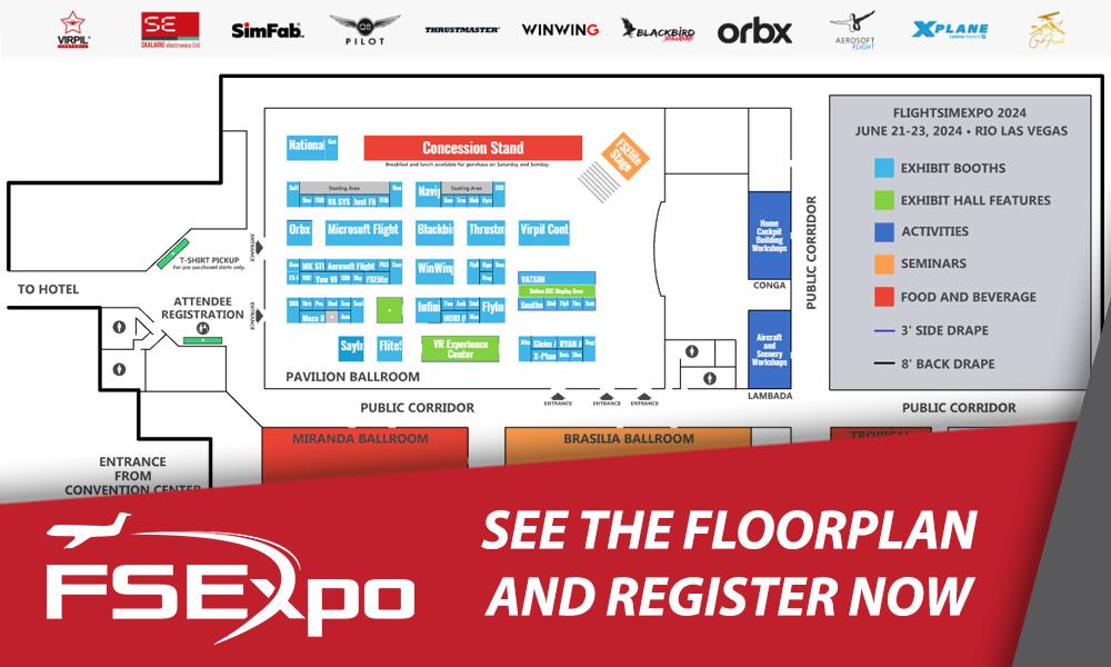 An image of the FlightSimExpo 2024 floorplan.